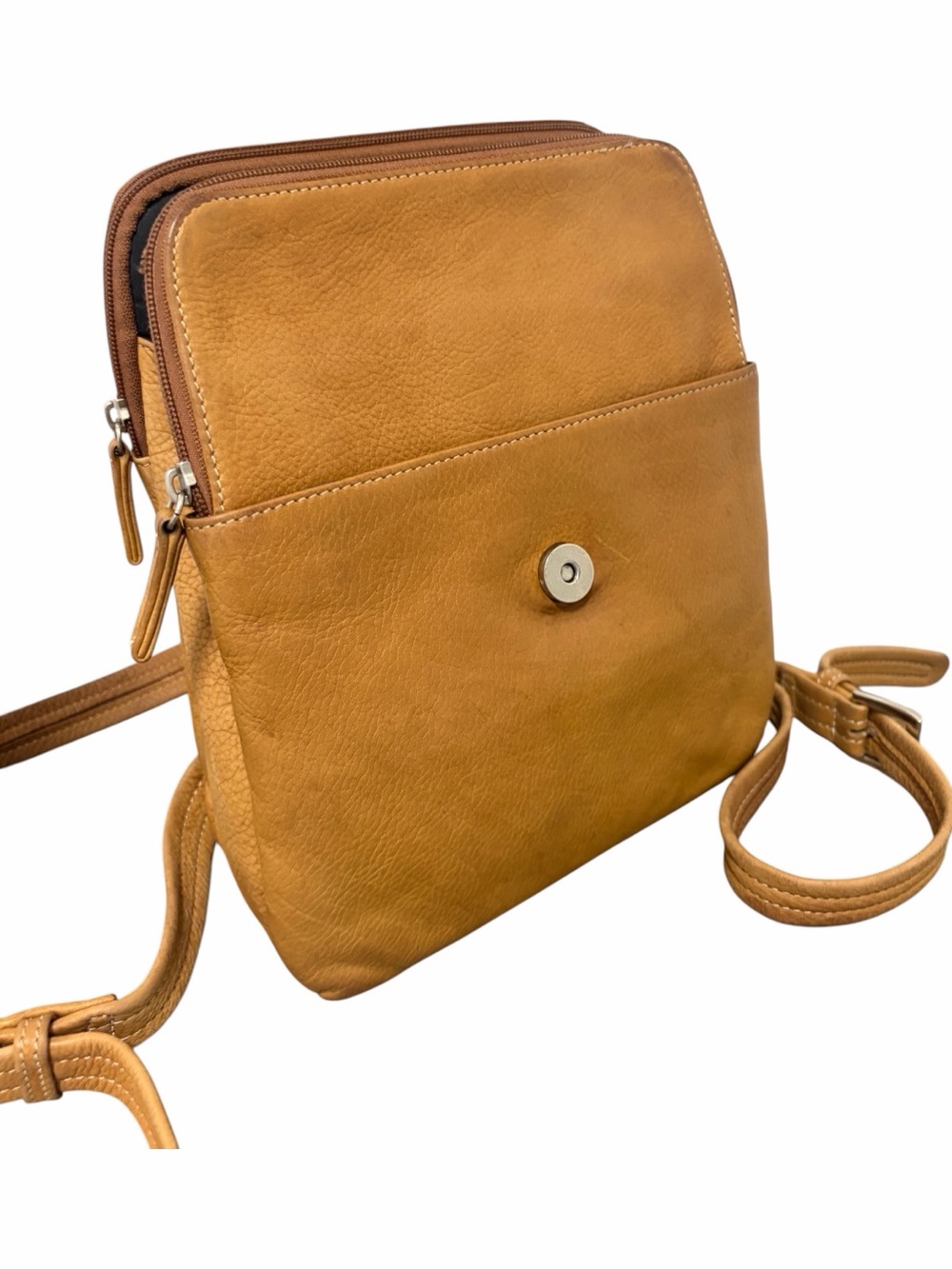 Vintage Tignanello Natural Camel Tan Leather Backpack - Picture 6 of 14